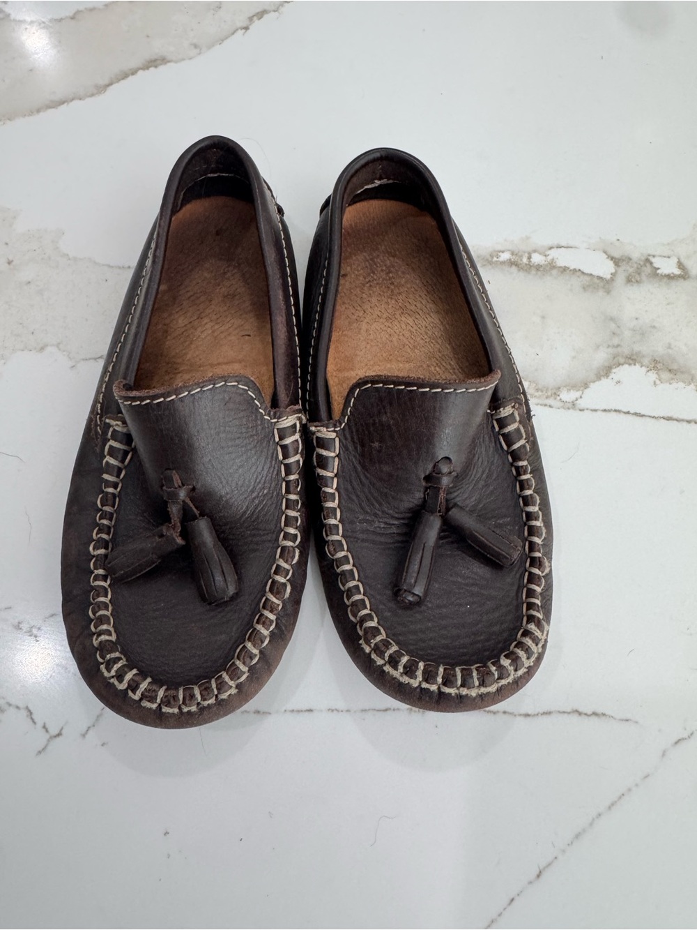 Elephantito Dark Brown Tassel Monaco Loafers Moccasin Kids Dress Shoes Sz 30 EUC